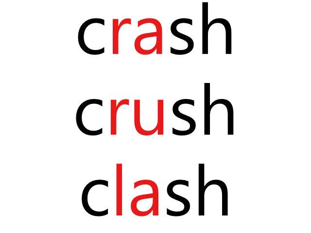 crashとcrushとclashの違いについて:英文法