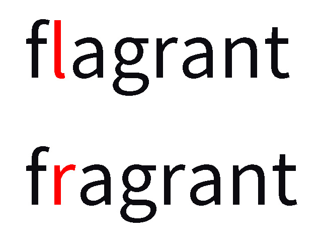 flagrant と fragrant の意味：語い