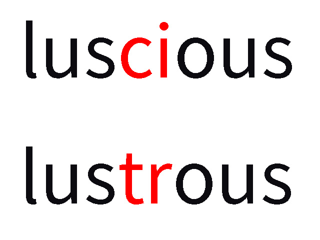 luscious と lustrous の意味：語い
