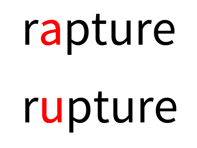 rapture と rupture の違い：語い